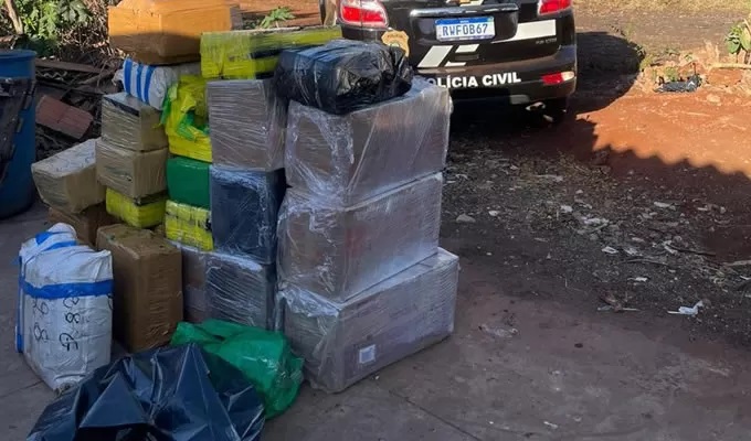 Polícia Civil apreende 770 kg de maconha e prende em flagrante autor de tráfico de drogas, em Campo Grande